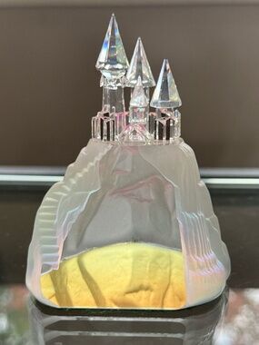 Vintage Crystal Castle on Mountain Iridescent Rainbow Figurine